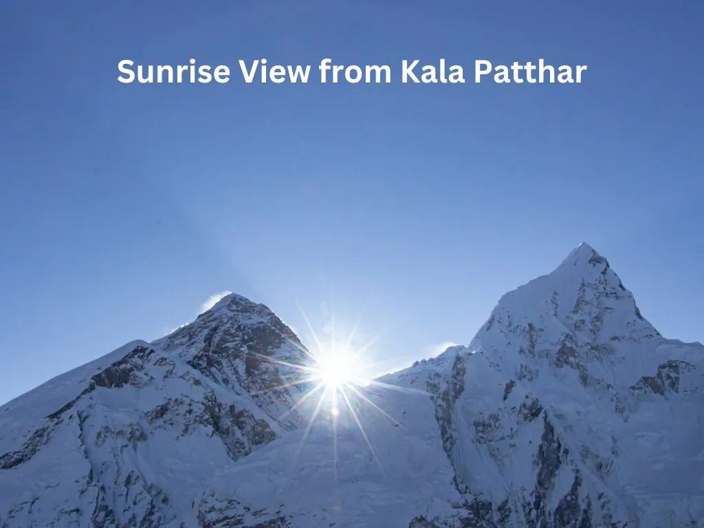 sunrise behind Mt. Everest from Kala Patthar on the EBC Trek.