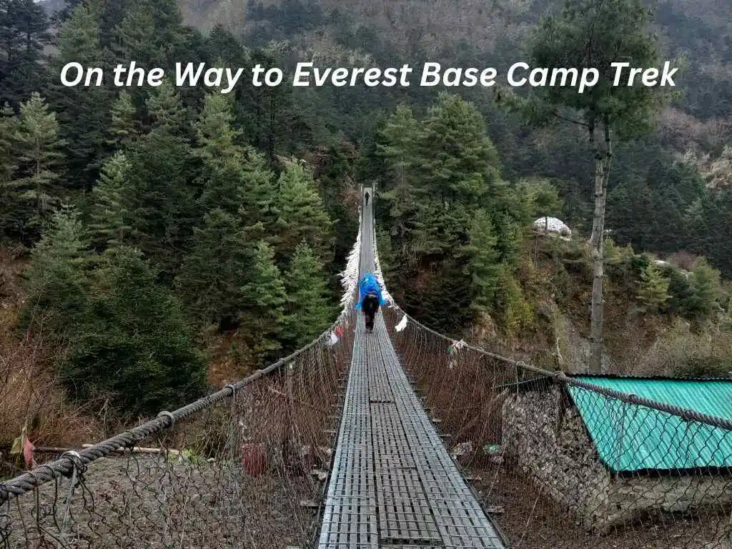 suspension bridge on EBC trek