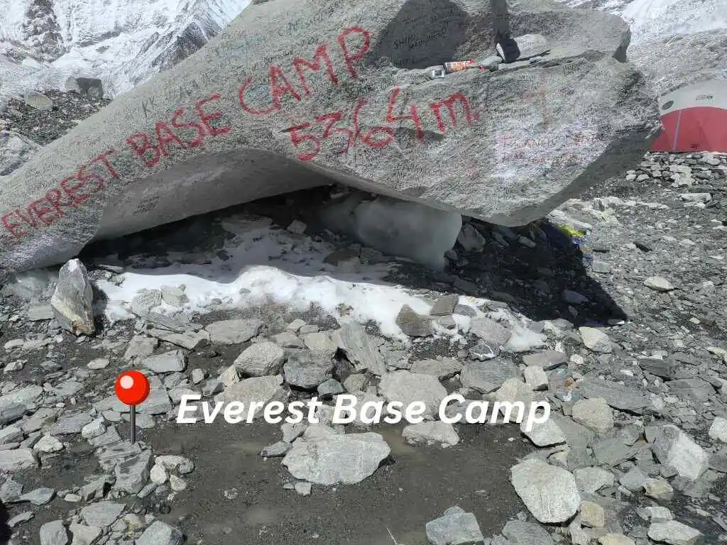 Iconic stone on the Everest Base Camp