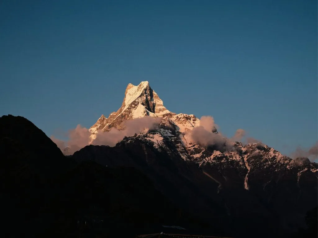 beautiful Mount Fishtal witnessed on the short Mardi Himal Trek